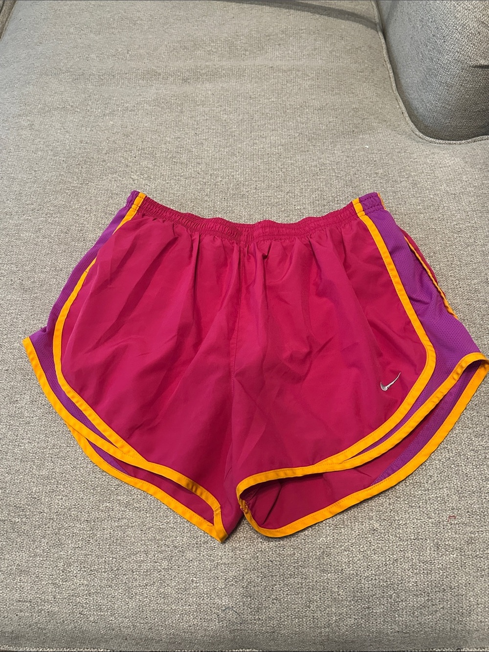 Nike LARGE Women’s Dri-Fit Athletic Shorts with Yellow Trim